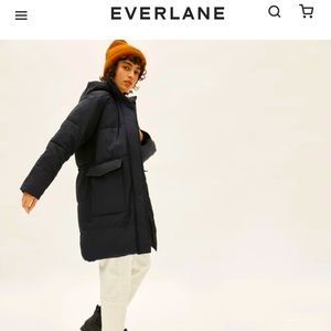 XL Everlane black puffer winter coat